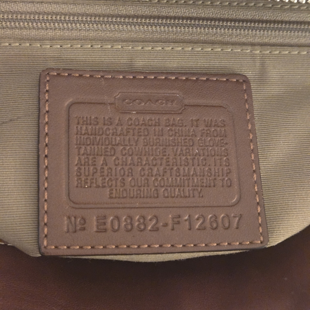 Coach Brown Leather Purse with Scarf Accent - Picture 12 of 14